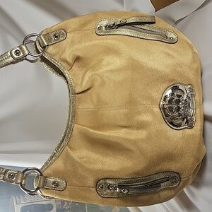 Kathy Van Zeeland Gold Hobo Bag